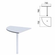 Стол приставной угловой «Арго», 730х730 мм, БЕЗ ОПОРЫ, серый