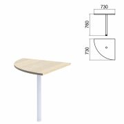 Стол приставной угловой «Арго», 730х730 мм, БЕЗ ОПОРЫ, ясень шимо