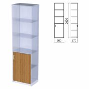 Шкаф полузакрытый ЧАСТЬ 2 «Арго», 560х370х2000 мм, дверь, 4 полки, орех