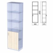 Шкаф полузакрытый ЧАСТЬ 2 «Арго», 560х370х2000 мм, дверь, 4 полки, ясень шимо