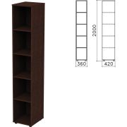 Шкаф (стеллаж) «Приоритет», 360х420х2000 мм, 4 полки, венге, К-932, К-932 венге