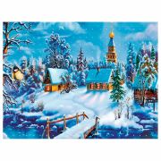 Картина стразами (алмазная мозаика) 30х40 см, ОСТРОВ СОКРОВИЩ «Зимний пейзаж», без подрамника, 662408