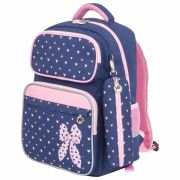 Рюкзак ЮНЛАНДИЯ COMPLETE с пеналом в комплекте, эрго-спинка, «Pink bow», 42х29х14 см, 229972