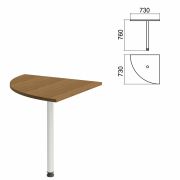 Стол приставной угловой «Арго», 730х730х760 мм, орех/опора хром (КОМПЛЕКТ)