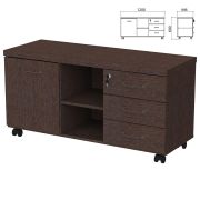 Тумба-креденция «Приоритет» 1200х446х600 мм, дверь, 3 ящика, венге, (КОМПЛЕКТ)