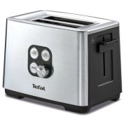 Тостер TEFAL TT420D30, 900 Вт, 2 тоста, 7 режимов, сталь, серебристый, 8000035884