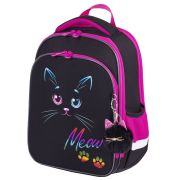 Ранец BRAUBERG QUADRO, 3 отделения, с брелоком, «Black cat», 37х28х18 см, 271358