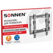 Кронштейн-крепление для ТВ настенный, до 45 кг, VESA 50х50-200х200, 23«-43», черный, SONNEN, 455948