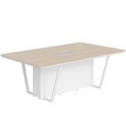 Стол для заседаний LINE СФ-571722.1, дуб светлый/белый премиум, 220х134х75.4 см