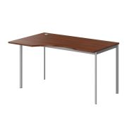 Стол эргономичный левый IMAGO-S 140x90 см, орех французский/алюминий