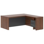 Стол руководителя с тумбой ZENN ZCT 1819H.A, правый, антрацит/орех даллас, 180х190х75 см