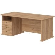 Стол руководителя с тумбой RAUT RDT 188.A, левый, дуб бофорд, 180х80х75 см