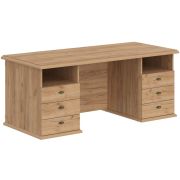 Стол руководителя с двумя тумбами RAUT RSDT 188.A, дуб бофорд, 180х80х75 см