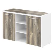 Тумба с фригобаром MORRIS, 140х49, Дуб Базель/Белый