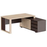 Стол руководителя правый ALTO 175x160, дуб девон/венге магия