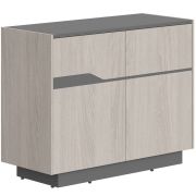 Тумба LINE СФ-572101, дуб серый/черный графит, 103х43х81.4 см