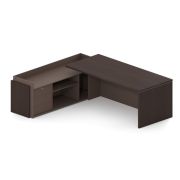 Стол руководителя левый SENSE 230х190 см, мокка/трюфель