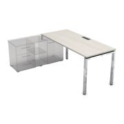 Стол руководителя левый GLOSS LINE 180х90 см, ivory