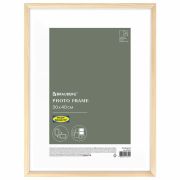 Рамка 30х40 см небьющаяся, аналог IKEA, багет 12 мм, дерево, BRAUBERG «Woodray», цвет натуральный, 391361