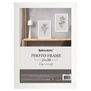 Рамка 21х30 см небьющаяся, аналог IKEA, багет 21 мм, МДФ, BRAUBERG «Idea», белая, 391370