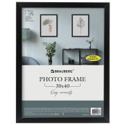 Рамка 30х40 см небьющаяся, аналог IKEA, багет 21 мм, МДФ, BRAUBERG «Idea», черная, 391373