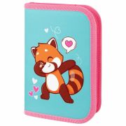 Пенал ПИФАГОР, 1 отделение, полиэстер, 19х13 см, «Red panda», 272283