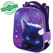 Ранец BRAUBERG PREMIUM, 2 отделения, с брелоком, «Anime cat», 38х29х16 см, 272017