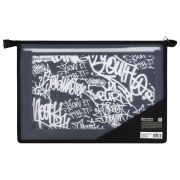 Папка для труда BRAUBERG А4, 2 отделения, пластик, молния сверху, органайзер, «Graffiti», 272215