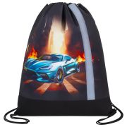 Мешок для обуви ЮНЛАНДИЯ, плотный, светоотражающая полоса, 46х36 см, «Fire car», 272411