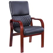 Стул руководителя Everprof President Wood CF Экокожа Черный