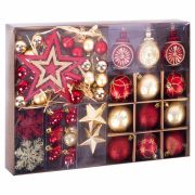 Шары новогодние ёлочные «Red & Gold Luxury» 70 предметов, красный/золото, ЗОЛОТАЯ СКАЗКА, 591714