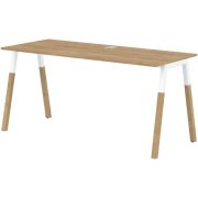 Стол рабочий FORTA FST 1567, дуб гамильтон/белый/бук, 1580х670х733 мм