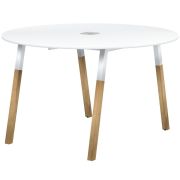 Стол для переговоров FORTA FRST 1250, белый/бук, 1250х1250х733 мм