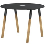 Стол для переговоров FORTA FRST 1020, черный графит/антрацит/бук, 1020х1020х733 мм