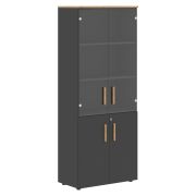 Шкаф комбинированный FORTA FHC 80.2(Z), черный графит/дуб гамильтон, 802х429х1983 мм