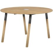 Стол для переговоров FORTA FRST 1250, дуб гамильтон/антрацит/бук, 1250х1250х733 мм