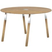 Стол для переговоров FORTA FRST 1250, дуб гамильтон/белый/бук, 1250х1250х733 мм