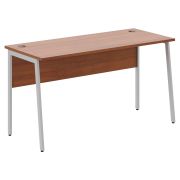 Стол рабочий IMAGO PLUS СП-3.1P, орех французский/алюминий, 1400х608х755 мм