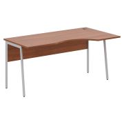 Стол эргономичный IMAGO PLUS СА-1P(R), правый, орех французский/алюминий, 1600х900х755 мм