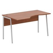 Стол эргономичный IMAGO PLUS СА-2P(L), левый, орех французский/алюминий, 1400х900х755 мм