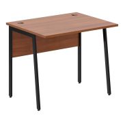 Стол рабочий IMAGO PLUS СП-1P, орех французский/черный, 900х720х755 мм
