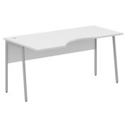Стол эргономичный IMAGO PLUS СА-1P(L), левый, белый/алюминий, 1600х900х755 мм