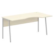 Стол эргономичный IMAGO PLUS СА-1P(R), правый, клен/алюминий, 1600х900х755 мм