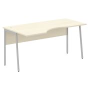 Стол эргономичный IMAGO PLUS СА-1P(L), левый, клен/алюминий, 1600х900х755 мм