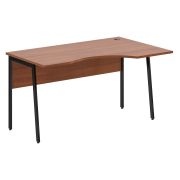 Стол эргономичный IMAGO PLUS СА-2P(R), правый, орех французский/черный, 1400х900х755 мм