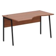 Стол эргономичный IMAGO PLUS СА-2P(L), левый, орех французский/черный, 1400х900х755 мм