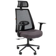 Офисное кресло CHAIRMAN 535 BLACK, ткань/сетка, черный/серый