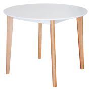 Стол круглый SKYLAND LYKKE TR-90, белый/бук, 90х90х75 см