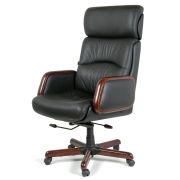 Офисное кресло CHAIRMAN 417, натуральная кожа/экокожа, черный