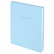 Блокнот МАЛЫЙ ФОРМАТ 110х147 мм, А6, 80 л., твердый, клетка, BRAUBERG «Minimal», голубой, 116450